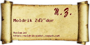 Moldrik Zádor névjegykártya